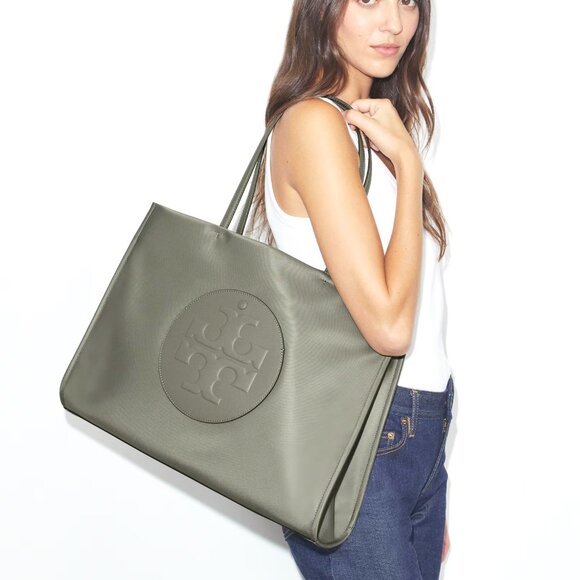 Tory Burch Ella Nylon Tote - Stone - Picture 5 of 8
